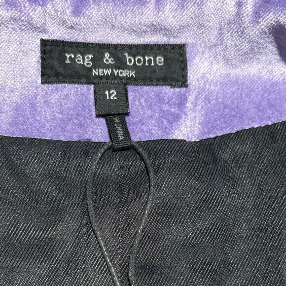 Rag & Bone Women's Juliette Velvet Dress Size 12 Violet Spaghetti Strap $450 - Picture 8 of 10